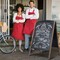 Black Wooden Folding A-Frame Double-Sided Chalkboard Sign for Sidewalk Advertising